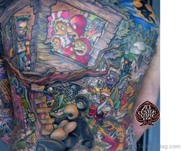 Colored Horror Tattoo Design