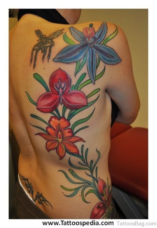 Colored Lotus Flower Tattoo