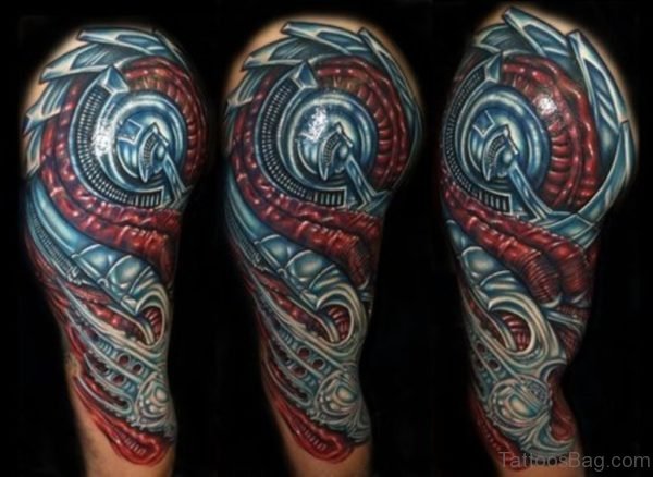 Colored Mechanical  Tattoo