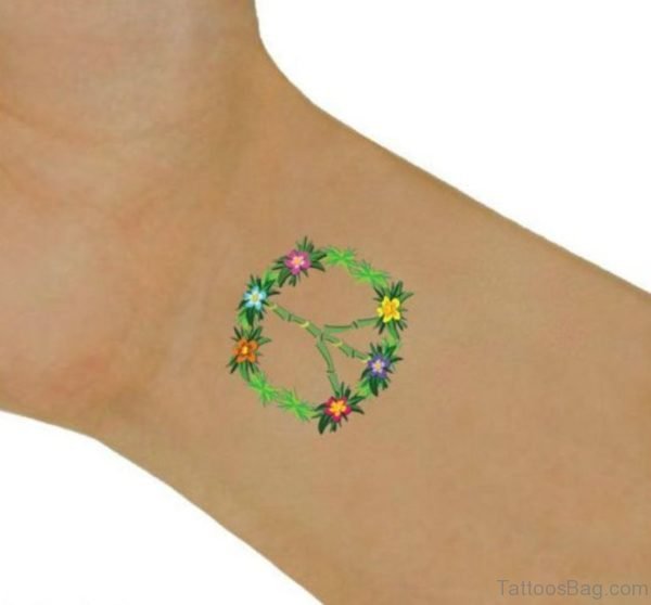 Colored Peace Tattoo