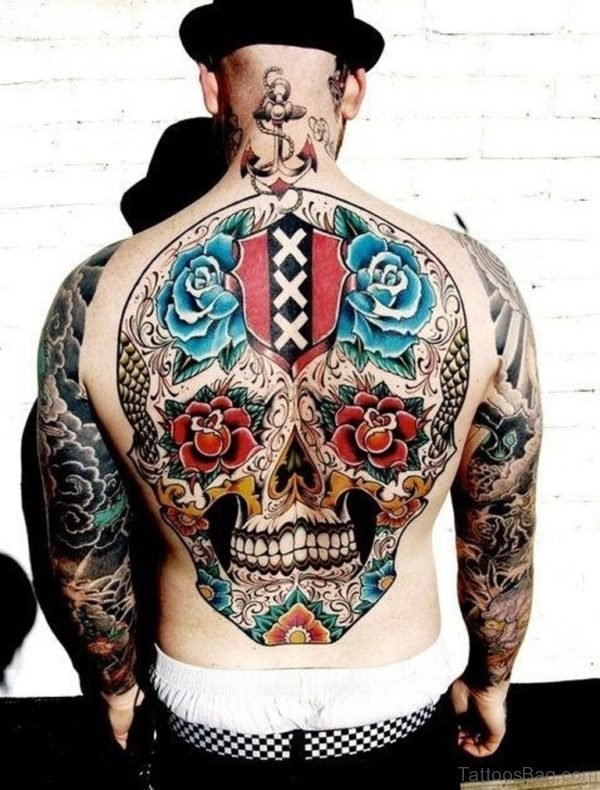 Colored Skull Tattoo 