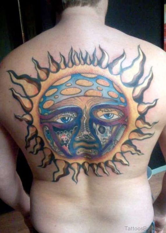 Colored Sun Tattoo Design