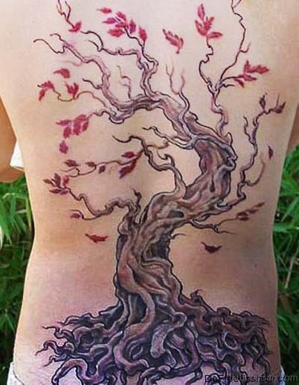 Colored Tree Tattoo Design