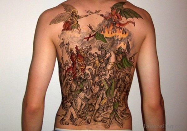Colored Viking Warriors Tattoo