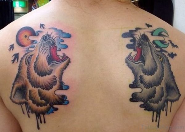 Colored Wolf Tattoo