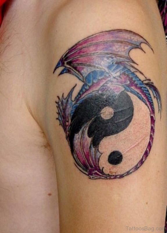 Colored Yin Yang Tattoo-