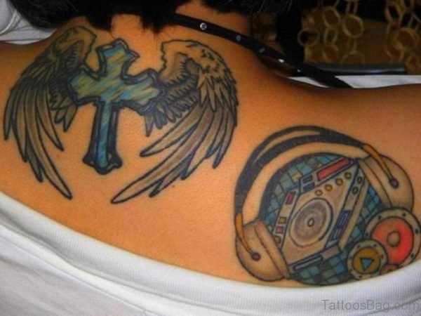 Colorful Cross Tattoo