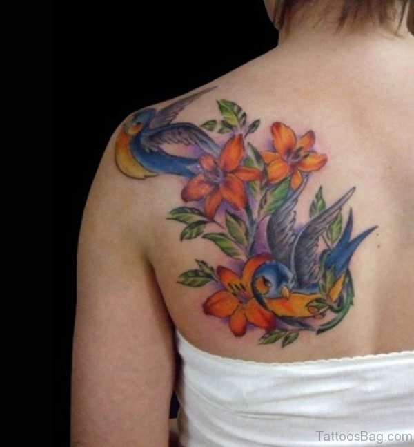 Colorful Lily Tattoo