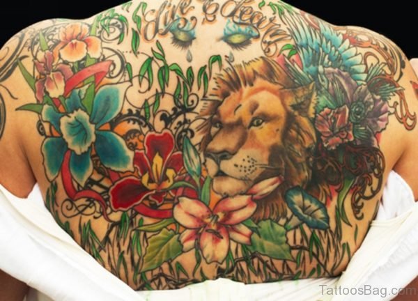 Colorful Lion Tattoo