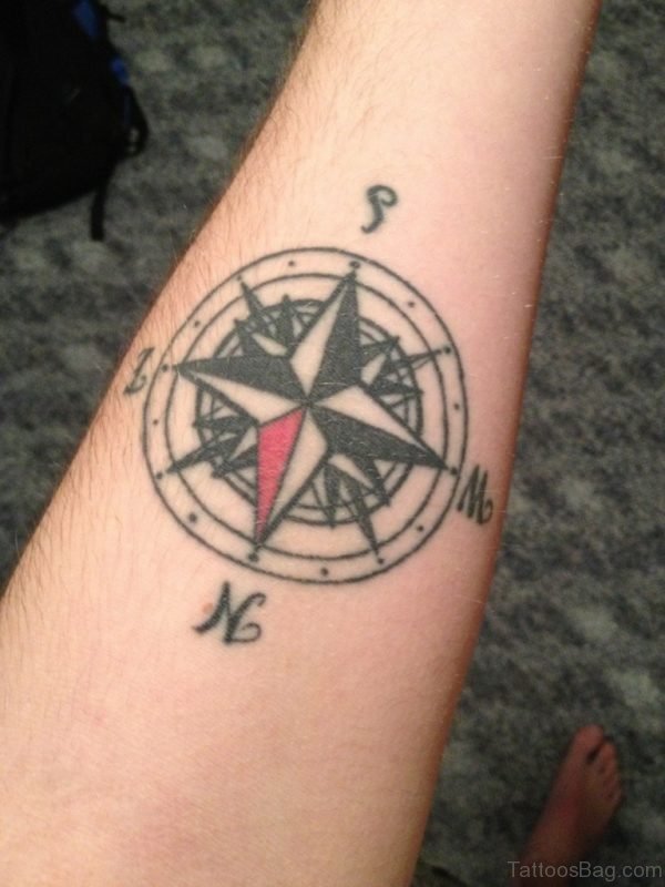 Compass Wrist Tattoo
