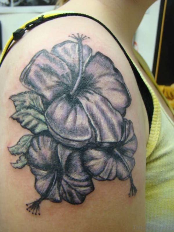 Cool Black Hibiscus Tattoo