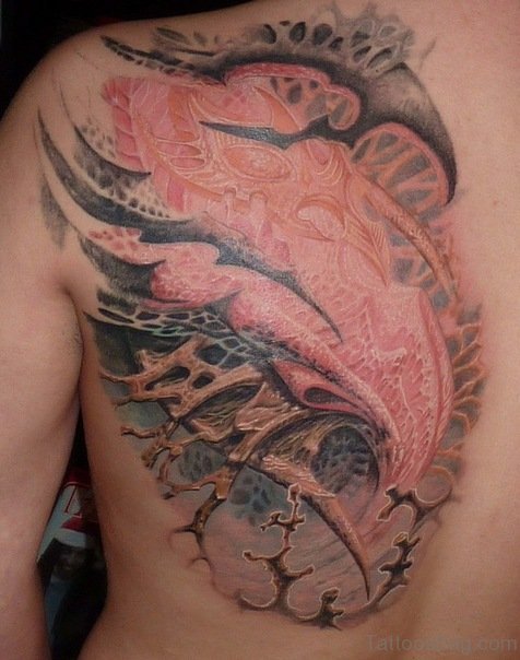 Cool Eagle Tattoo Design On Back