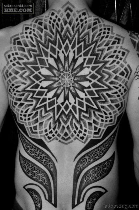 Cool Geometric Tattoo On Back