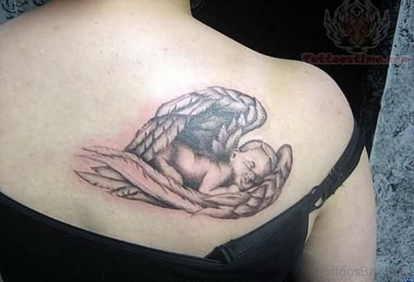 Cool Memorial Angel Tattoo