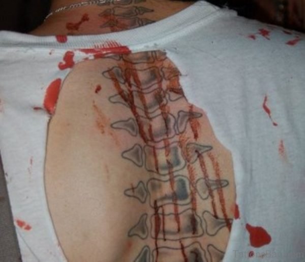Cool Spine Tattoo On Back For Women