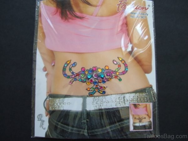 Crab And Flower Tattoo