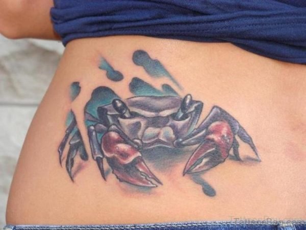 Crab Tattoo On Lower Back