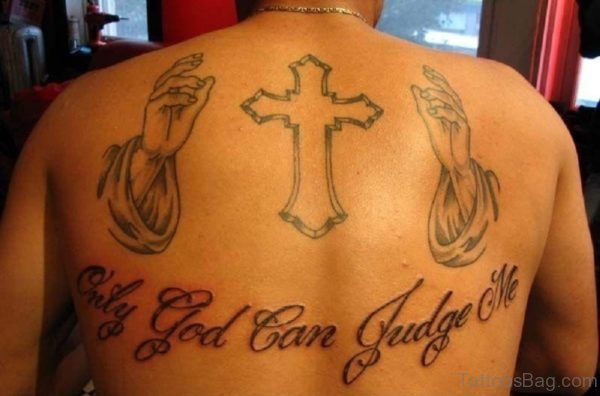 Cross And wording Tattoo