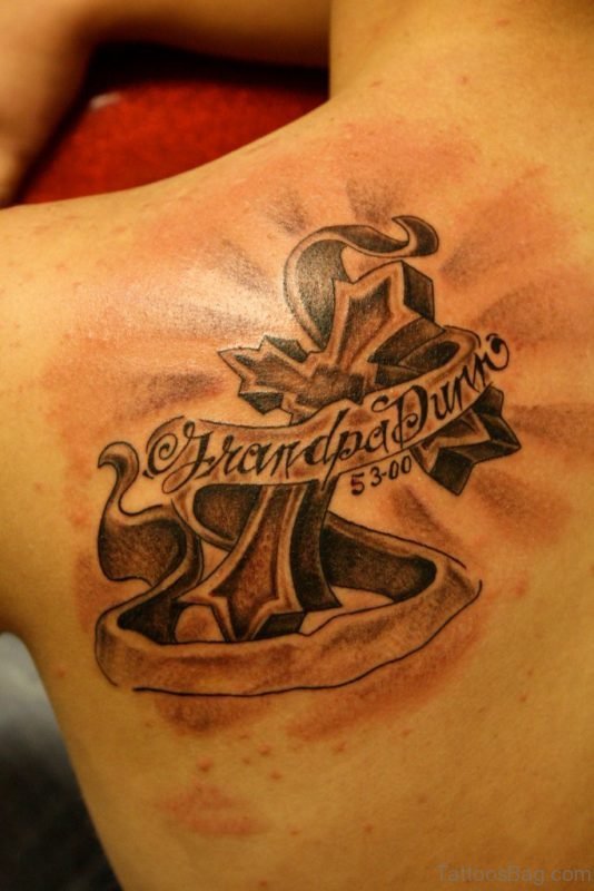 Cross Banner Tattoo
