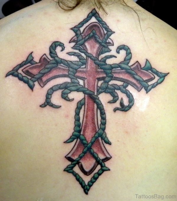 Cross Tattoo Design On Back