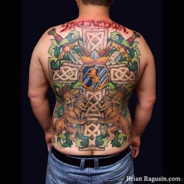 Cross Tattoo On Full Back