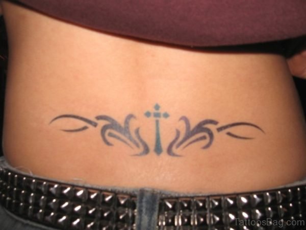 Cross Tattoo On Lower Back