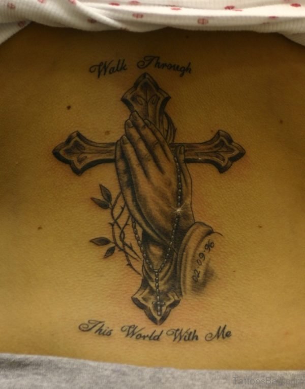Cross Tattoo On Lower