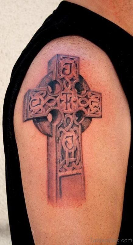 Cross Tattoo On Shoulder