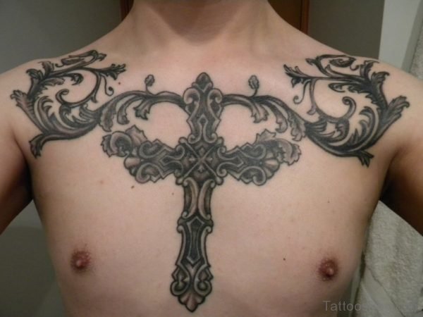 Cross Tattoo on Chest