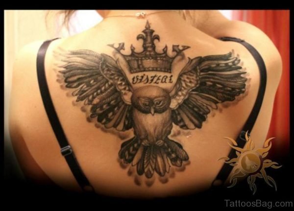 Crown And Owl Tattoo