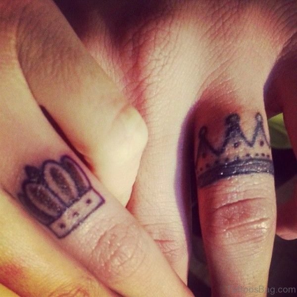 Crown Tattoo Design On Finger