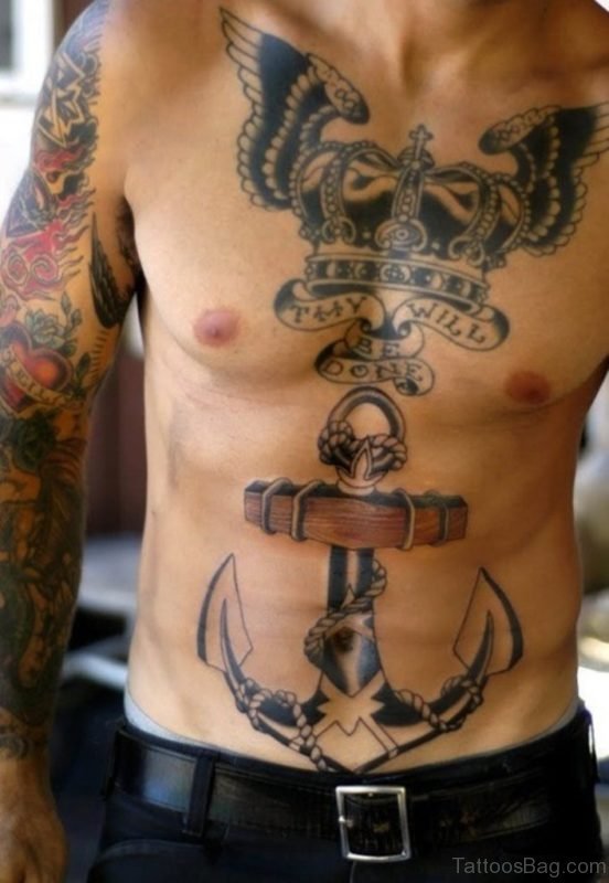 Crown Tattoo On Chest