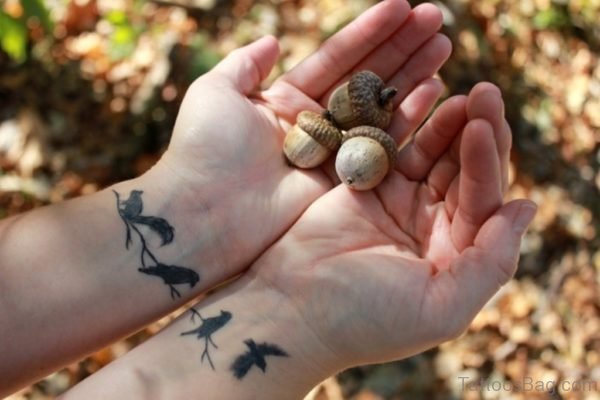Cute Birds Tattoo On Wrist