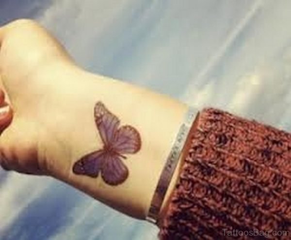 Cute Butterfly Tattoo On Wrist