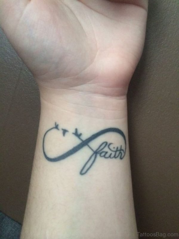 Cute Faith Tattoo On Wrist