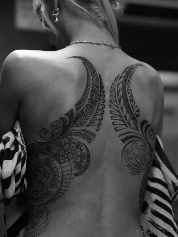 Cute Mandala Tattoo On Back
