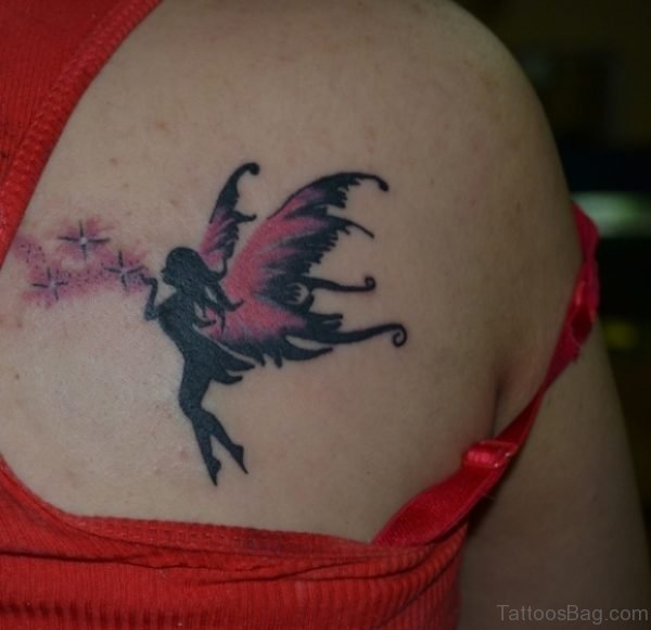 Cute Shoulder Tattoo Of Angel