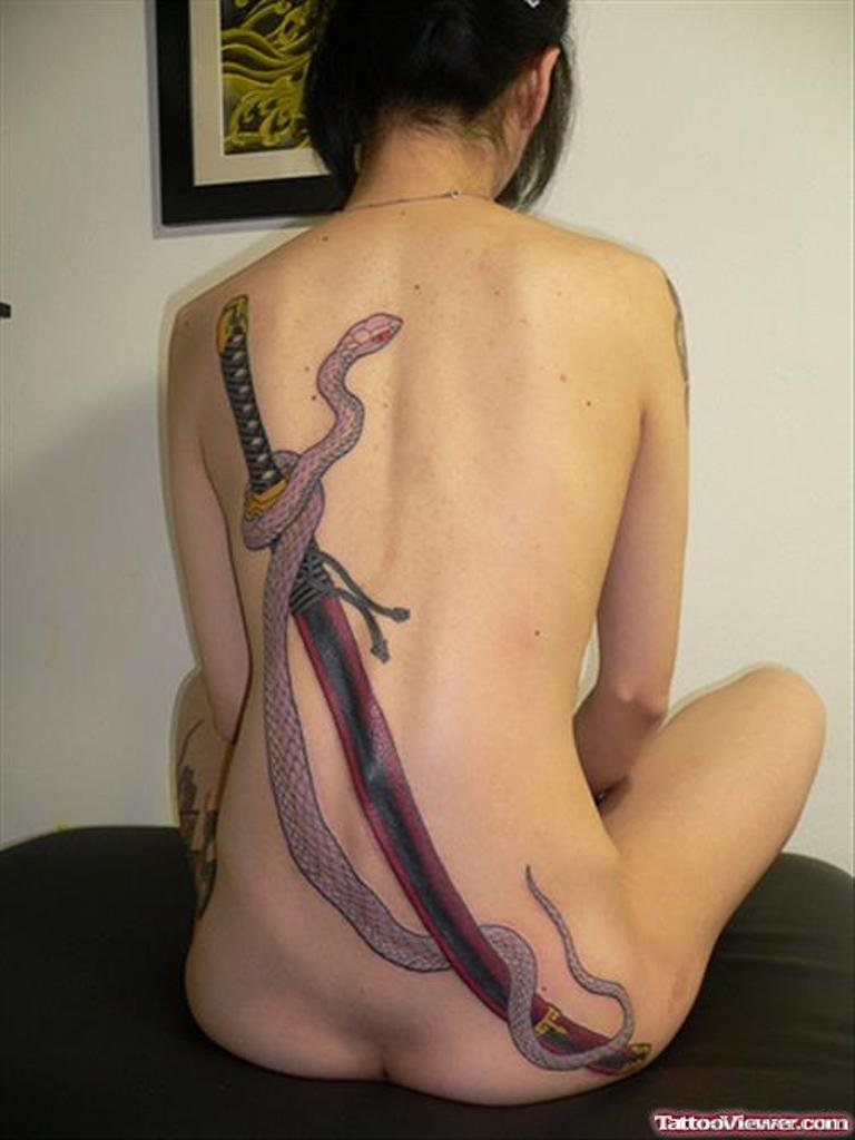 Dagger And Snake Tattoo