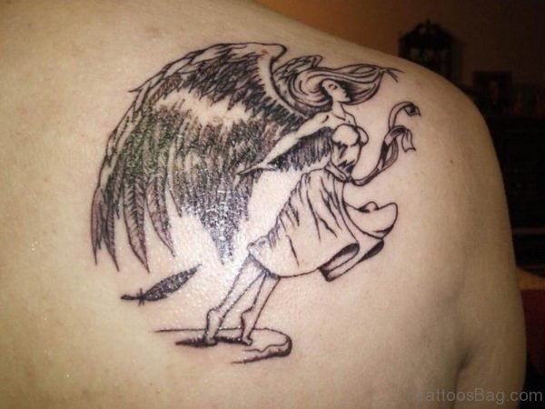 Dancing Angel Shoulder Tattoo