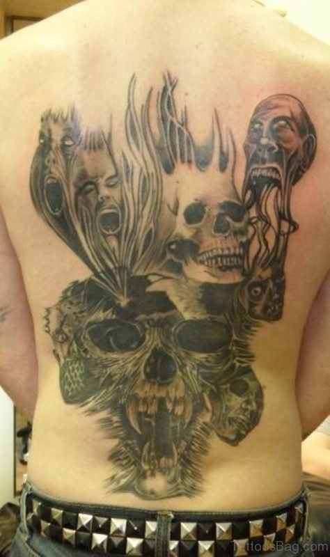 Demon Skull Tattoo On Back