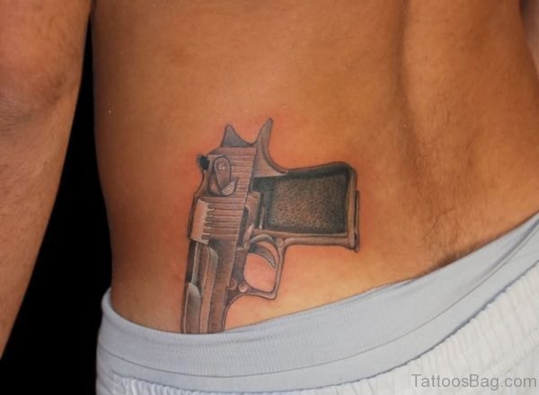 Gun Tattoo On Back