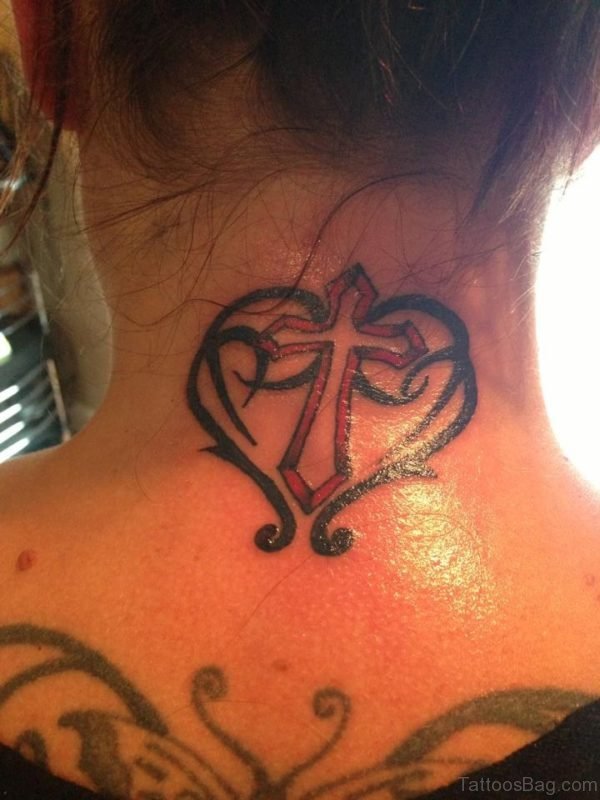 Designer Cross Neck Tattoo