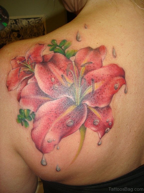 Lily Flower Tattoo On Shoulder