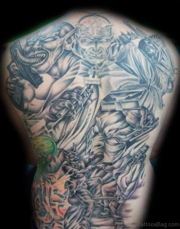 Devil Tattoo Design On Full Back