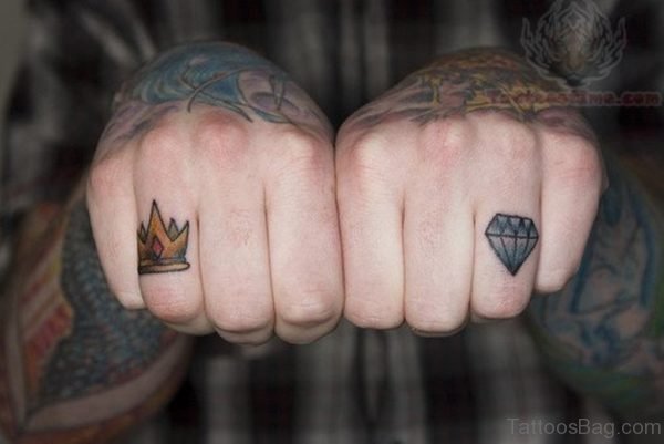Diamond And Crown Tattoo