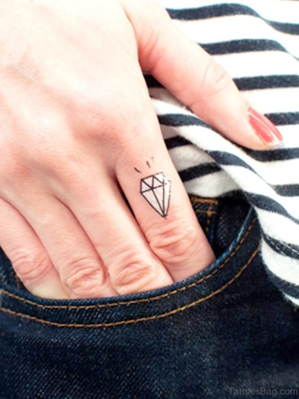 Diamond Tattoo Design On Finger