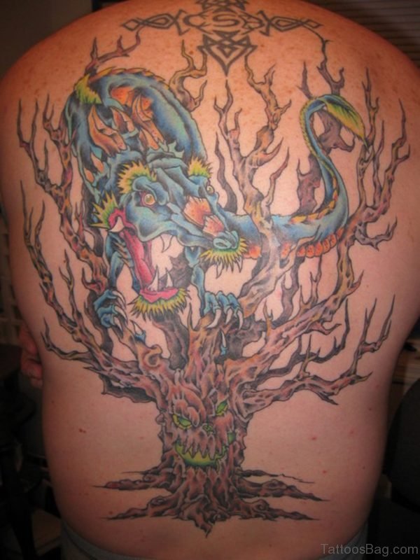 Dragon And Tree Tattoo