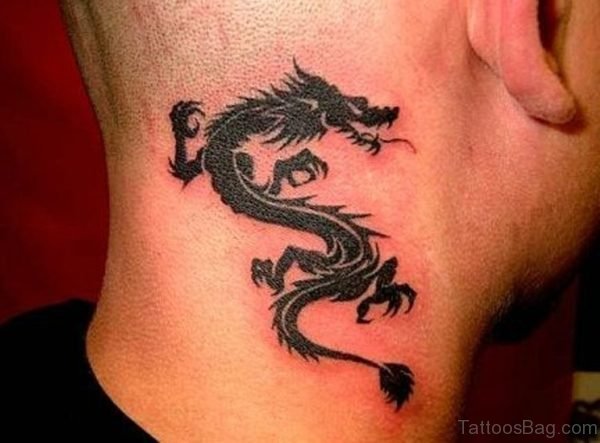 Dragon Tattoo On Neck