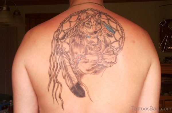 Dreamcatcher And Wolf Tattoo