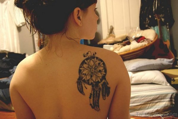 Dreamcatcher Tattoo On Right Back
